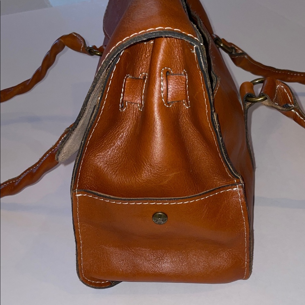 Patricia Nash Chic Brown Leather shoulder Satchel - Picture 11 of 16